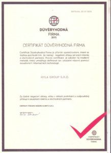 certifikát důvěryhodná firma hyla